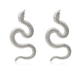 Personality twisted geometric hip-hop earrings, exaggerated snake-shaped fashion embossed long earrings